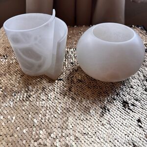 Disney Alabaster Vases/candle holder/dishes from Italy Set of 2  NWT